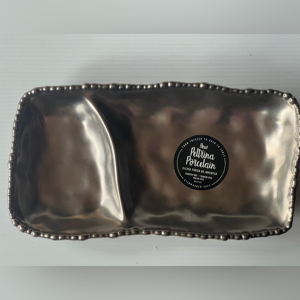 Peltrina Porcelain New-freezer to oven to table Silver Finish re-invented